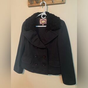 Black Juicy Couture short pea coat size small